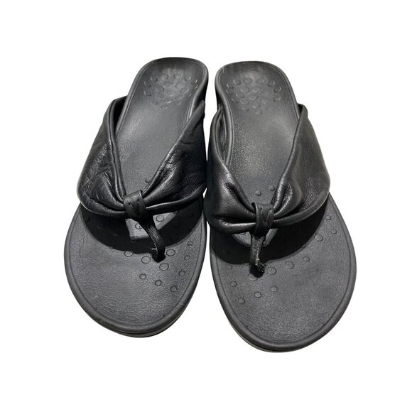 Womens Black Wedge Sandals With Knot Detail Size 10 - Picture 1 of 8